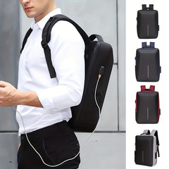 Men's Business Laptop Backpack USB Charging Port Anti-theft Travel Bag