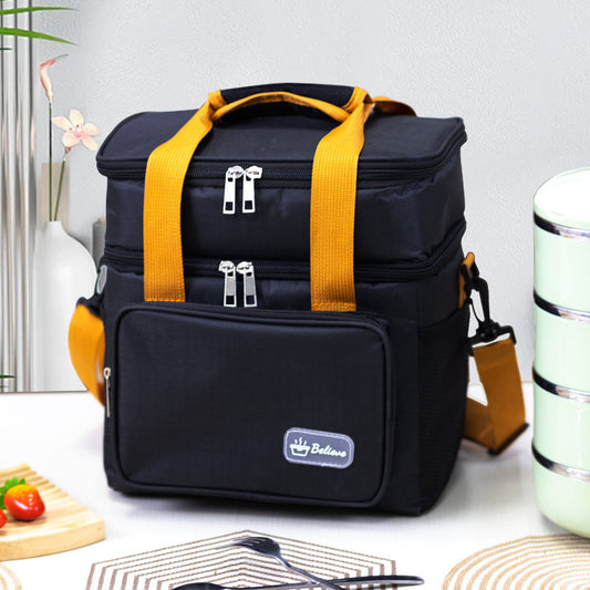 Stylish Insulated Lunch Bag Double Layer Waterproof Large Capacity