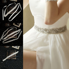 MIALLO Bridal Rhinestone Belt Handcrafted Sparkling Waistband Wedding Dresses
