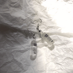 Y2K Vodka Wine Bottle Drop Dangle Earrings Resin Simulation Transparent