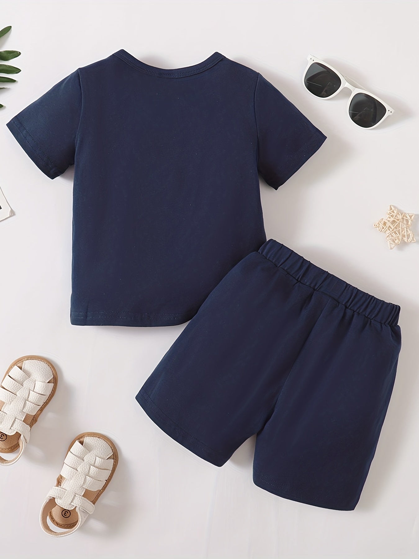 2 Boys Cotton Tees & Short Set Casual Summer Kids Outfits