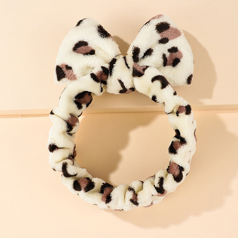 Leopard Bowknot Makeup Headbands for Women