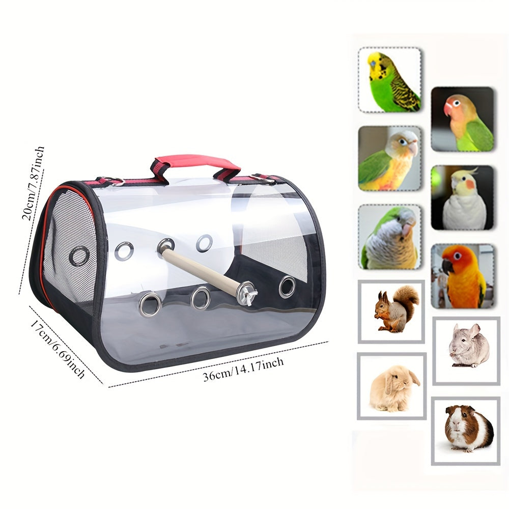 Portable Pet Carrier Parrot Travel Bag With Perch For Small Animals