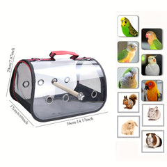 Portable Pet Carrier Parrot Travel Bag With Perch For Small Animals