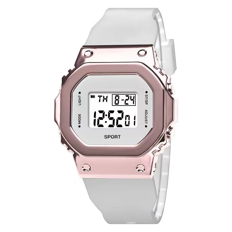Metal Small Square Sports Waterproof Watch for Kids
