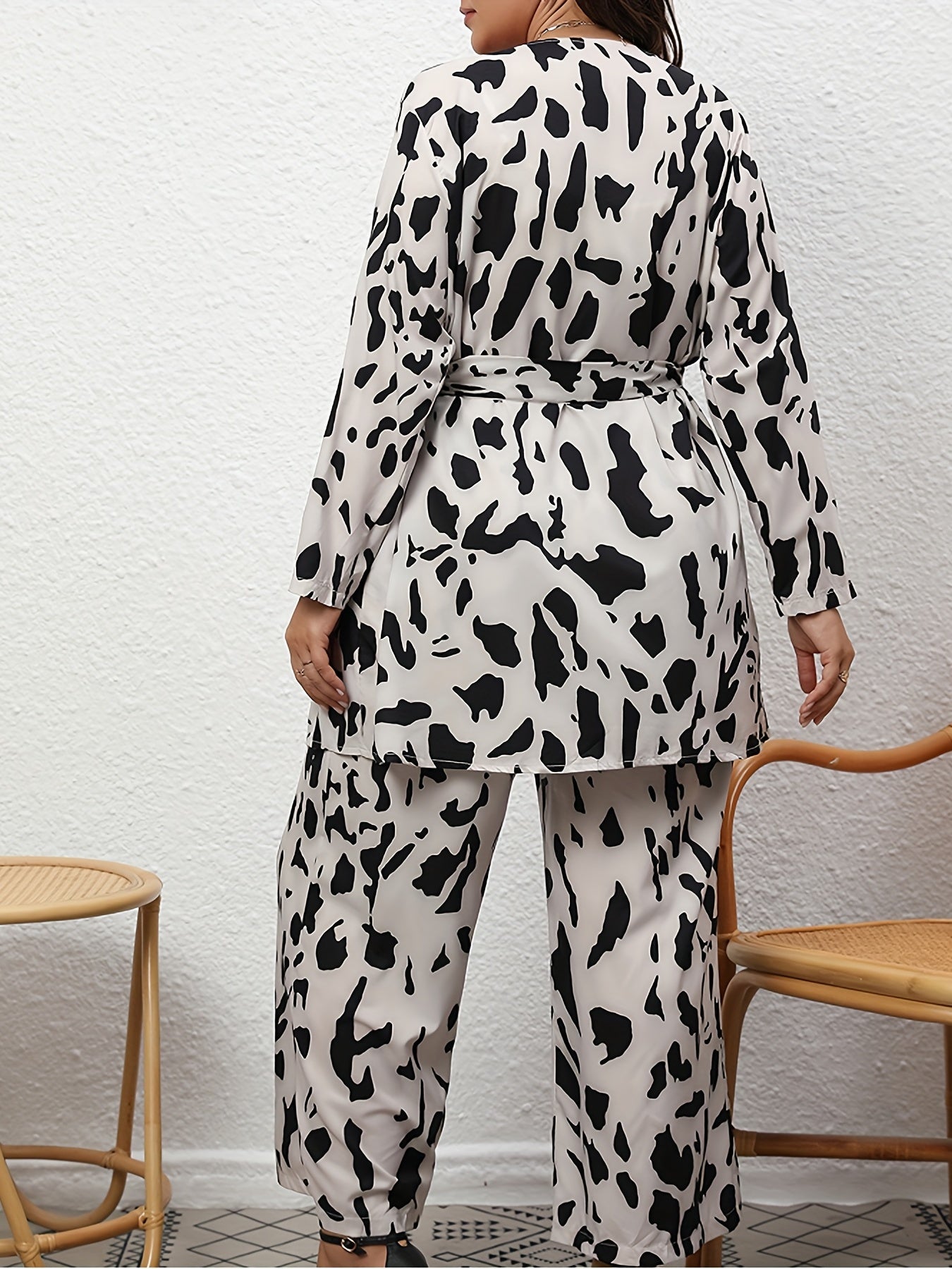  Floral Long Sleeve Robe & Pants Set