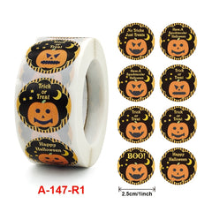 500pcs Halloween Pumpkin Round Stickers for Gift Food Packaging Reward Play Toy