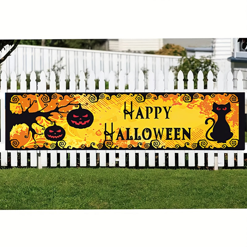 Halloween Banner Pumpkin Outdoor Flag Courtyard Sign Decoration