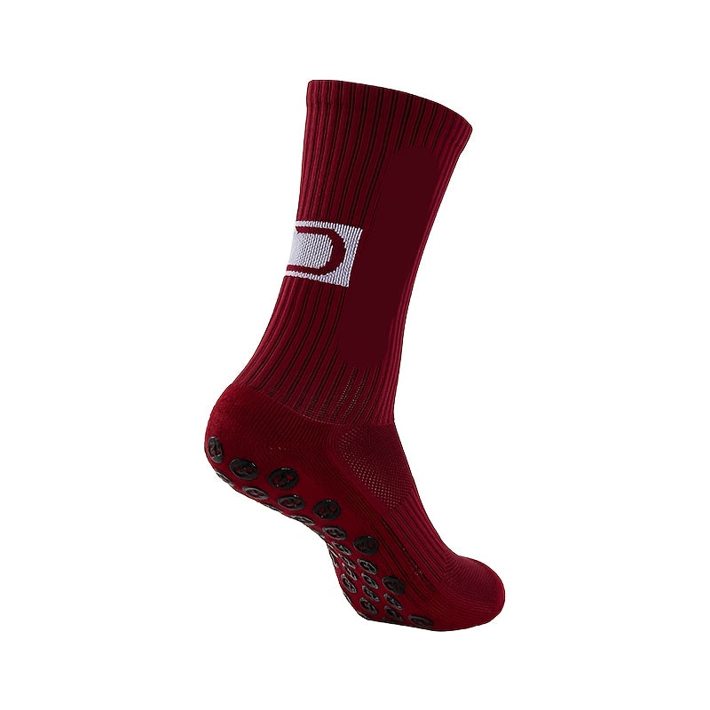 Men's Sweat-absorbing Non-slip Mid-calf Socks for Football Running