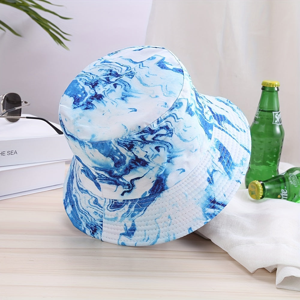 Tie Dye Print Bucket Hat Unisex Double Sided Street Basin Hat