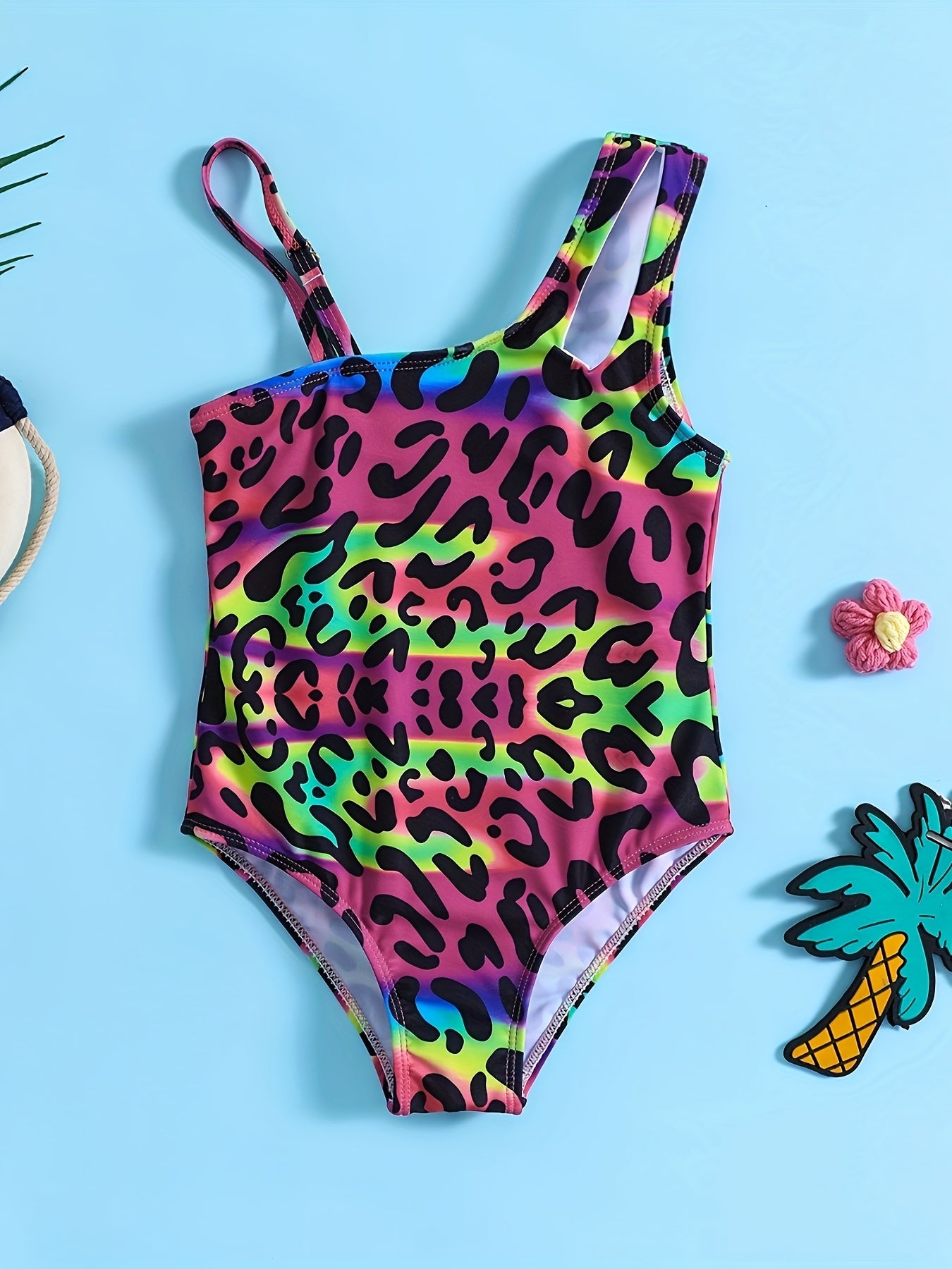 Adorable Dino Graphic 1pc Swimsuit Girls Hawaii Vacation Summer Clothes
