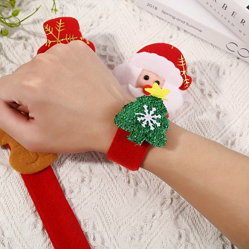 Christmas Bracelets Cartoon Plush Pop Circles - Set of 12pcs
