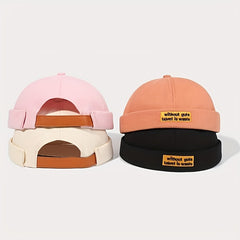 Letter Embroidery Patch Beanie Sailor Cap Brimless Hat