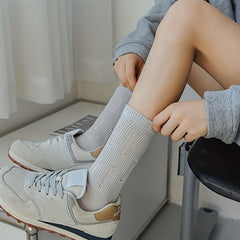 8 Pairs Ripped Crew Socks Comfy & Breathable Women's Stockings & Hosiery