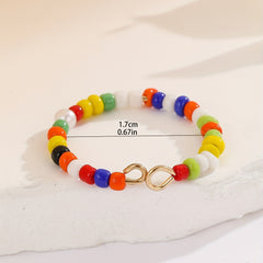 Boho Colorful Beads Ring 18k Plated Summer Vacation Decor