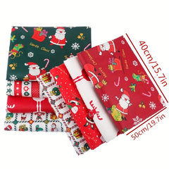 8pcs Christmas Patchwork Fabric 100% Cotton Good Printed DIY Fabric 19 7in