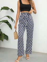 Wide Leg Pants Tie Front Casual Spring Summer Women's Clothing
