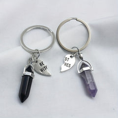 2pcs Witches Crystal Keychain Key Ring Purse Bag Backpack Car Key Charm