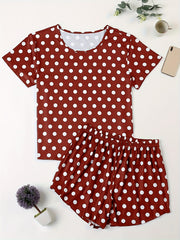  Polka Dot Tee & Shorts Pajama Set