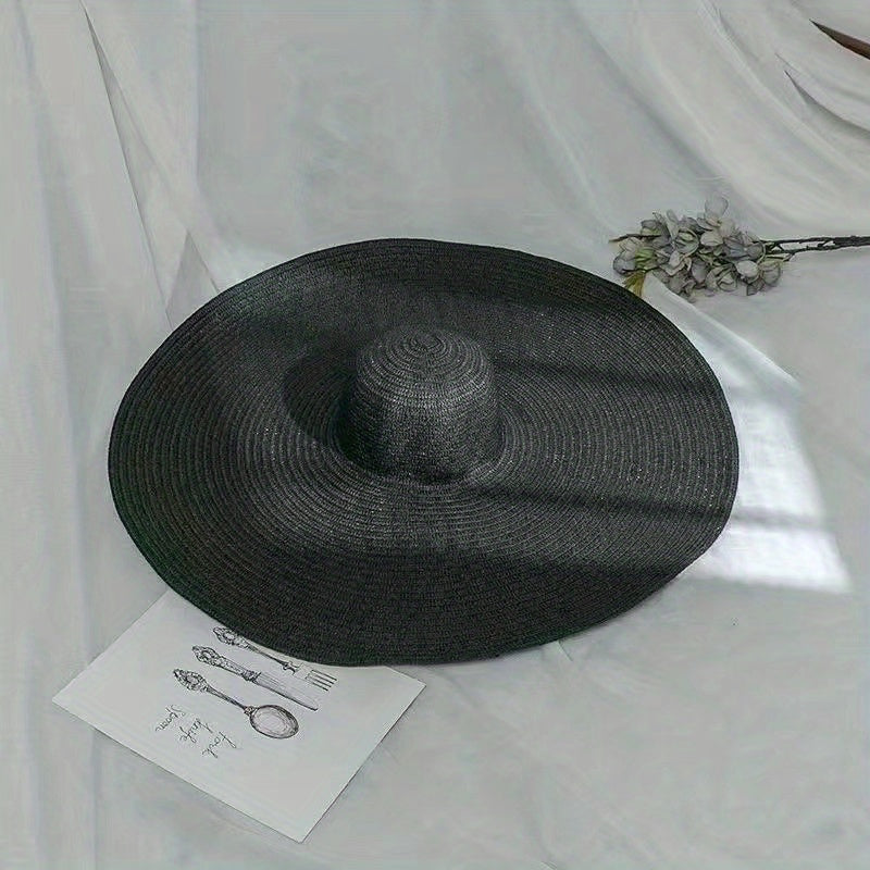 Vintage Large Brim Straw Hat Summer Beach Hats For Women