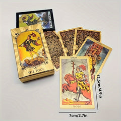 78 Foil Tarot Cards With Instruction Booklet Waterproof