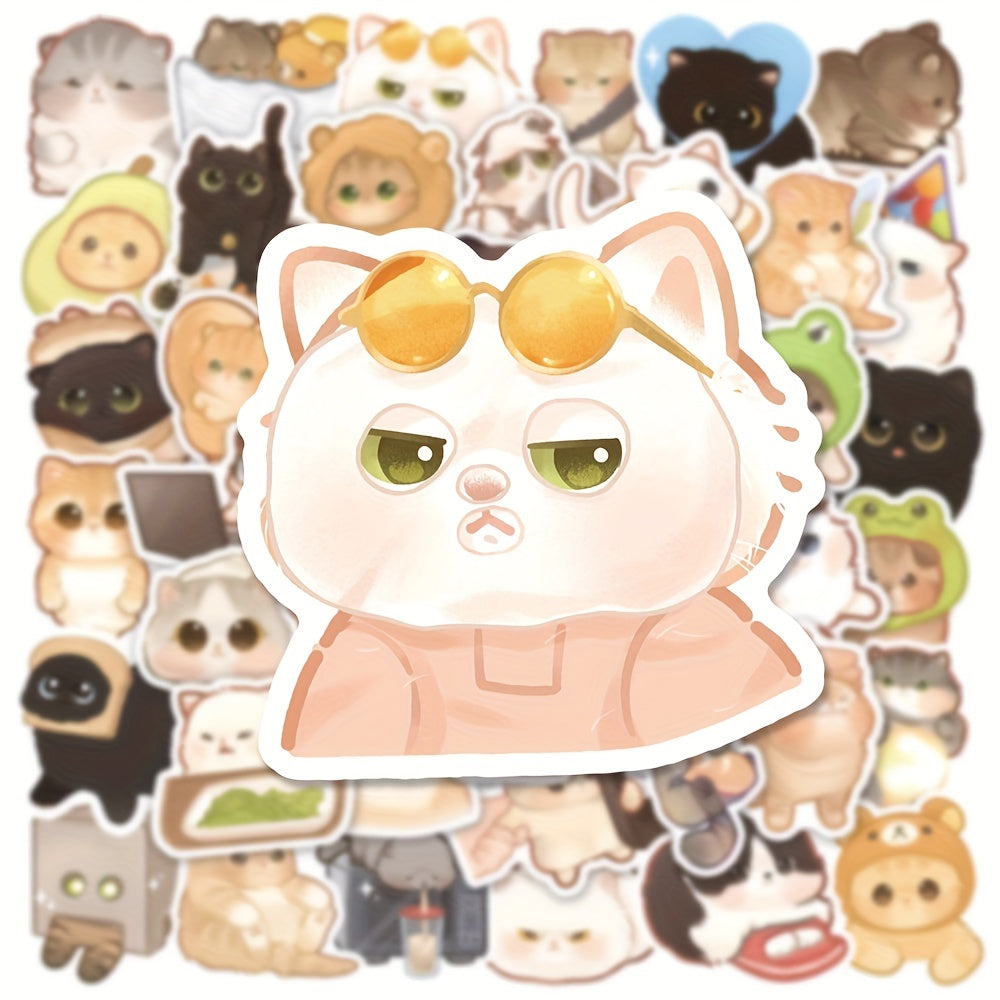 50 Cat Stickers DIY Toys Wall Luggage Laptop Phone Case Skateboard