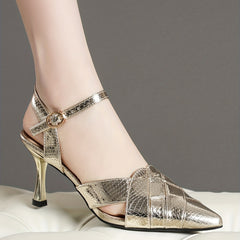 Women's Strappy Stiletto Heels Pointed Toe Ankle Strap Pumps