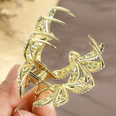 Faux Pearl Rhinestone Hair Claw Jewelry Hair Accessory For Women