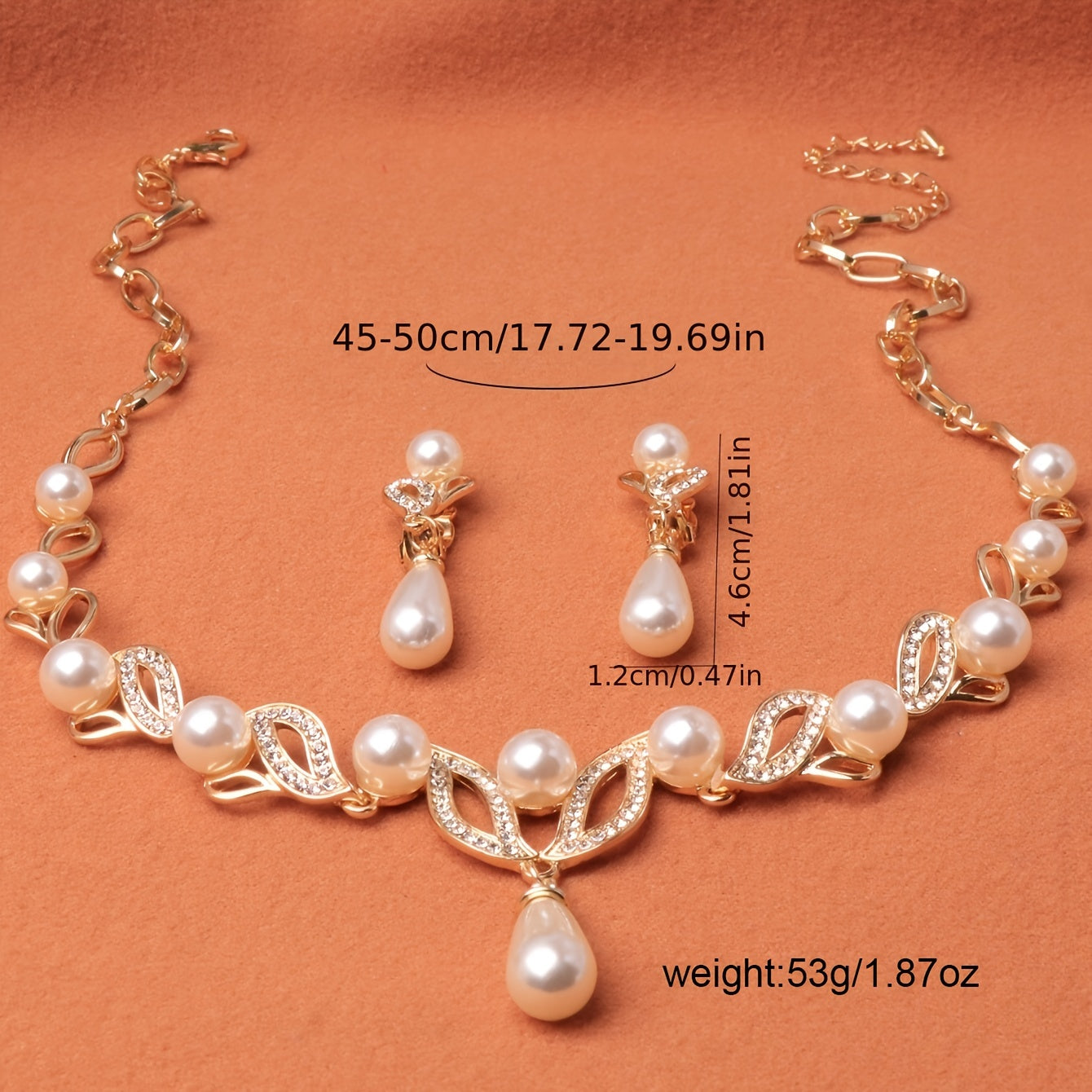 DIY Pearl Necklace Earrings Set Women's Jewelry