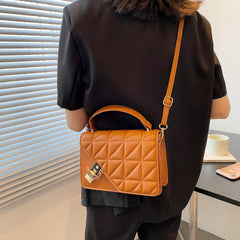 Retro Quilted Crossbody Bag PU Leather Classic Shoulder Bag