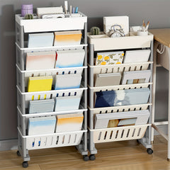 1pc Movable Bookshelf Desk Side Bookshelf Office Storage Rack