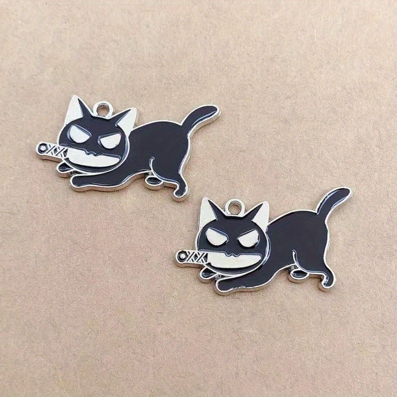 10pcs Halloween Cat & Charm DIY Jewelry Making Supplies
