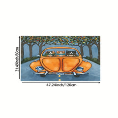 Cartoon Car Print Rug Washable Rectangular Carpet for Home Decor