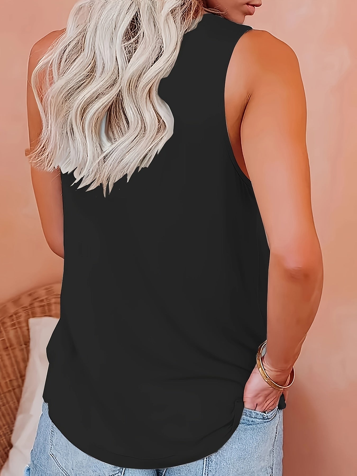 Cartoon Bear Print Tank Top Women's Summer Sleeveless Casual Tee