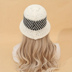 Crochet Bucket Hat Hollow Out Breathable Casual Cloche Summer Outdoor