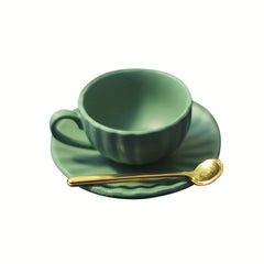 3pcs 1:12 Dollhouse Mini Furniture DIY Access Coffee Cup Saucer Spoon Set