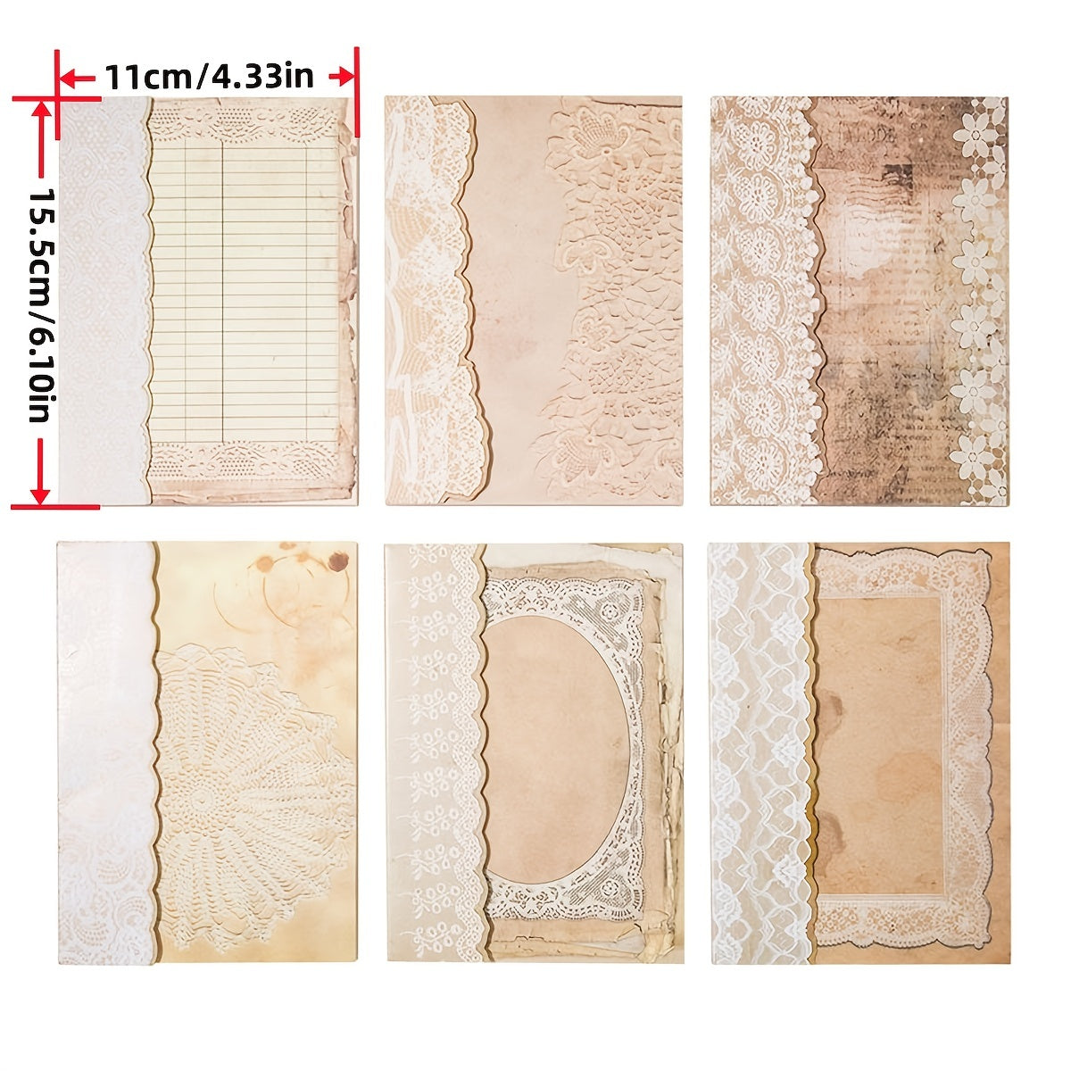 50pcs Retro Lace Hand Account Decoration Material Pack