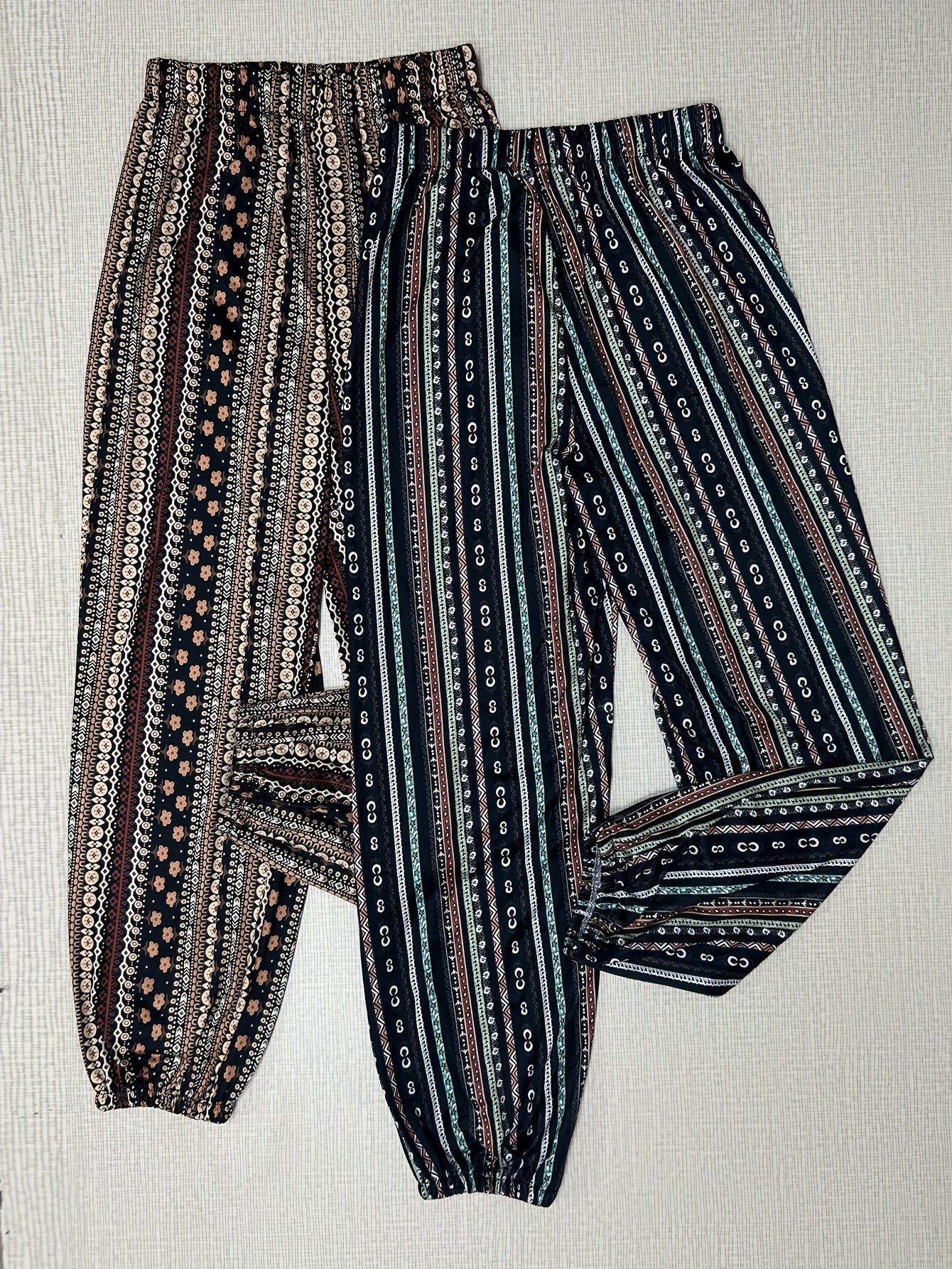 Floral Print Sleep Bottoms Cozy Solid Elastic Waistband Pants Women's Sleepwear