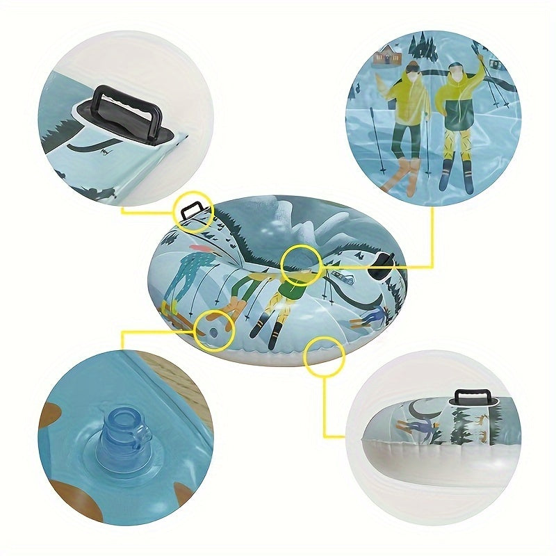 1pc Inflatable Skiing Ring Winter Snowboard Safety Handle Cartoon Printing