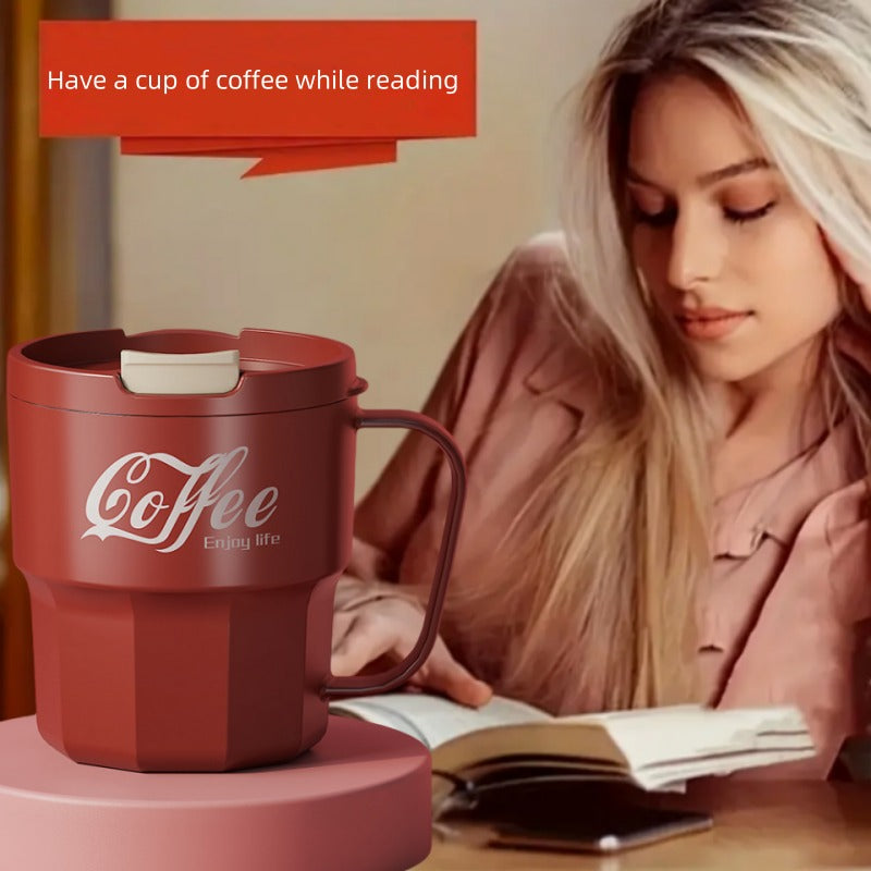 Stainless Steel Coffee Mug with Lid Double Walled Travel Cup Spill Proof