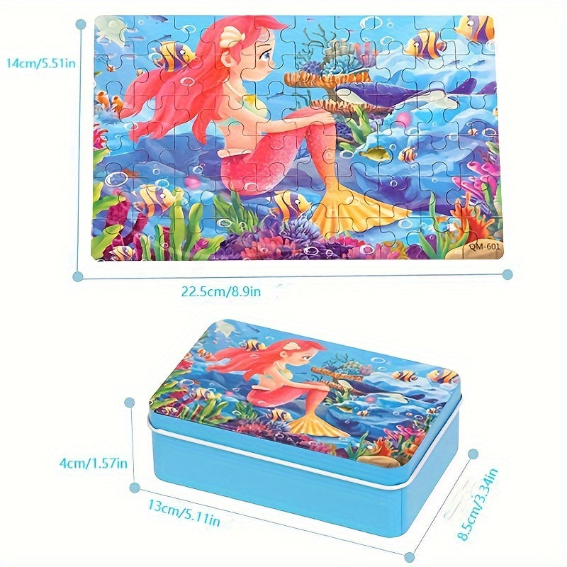 60 Piece Iron Tin Puzzle Animal & Dinosaur Designs for Kids 3-6