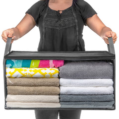 Large Capacity Quilted Storage Bag with Window & Handles