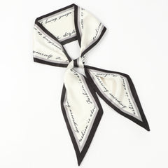 Border Ribbon Scarf Silk Feeling Skinny Scarf Neck Scarf Hairband