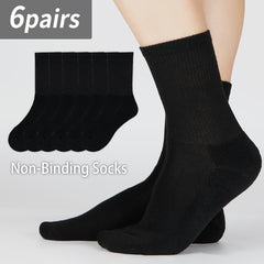 6 Pairs Women'S Knee High Diabetic Non Binding Socks