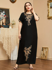 Floral Embroidered Maxi Dress Plus Size