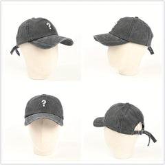 Vintage Mark Baseball Cap Street Retro Washed Denim Soft Top Curved Peaked Cap