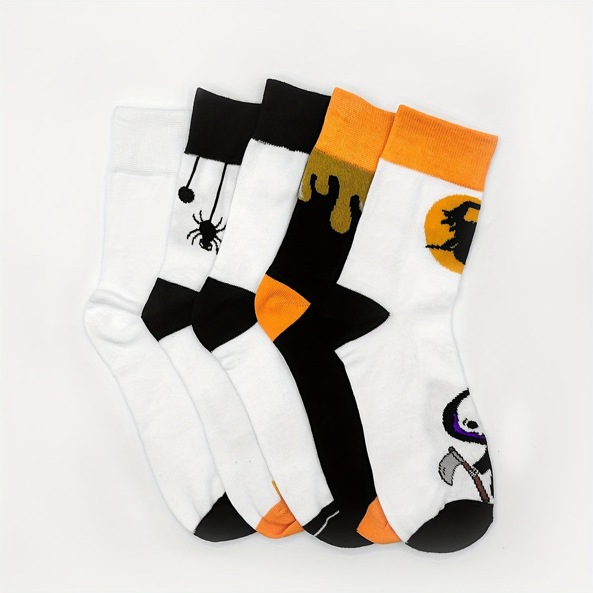 5 Pairs Halloween Crew Socks Women's Stockings & Hosiery
