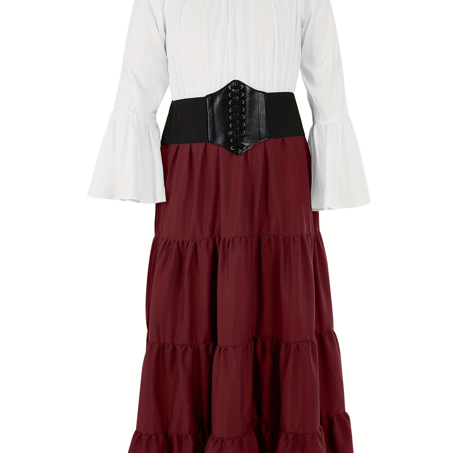  Bell Sleeve Corset Maxi Dress