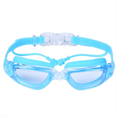 HD Waterproof Swim Goggles w/ Earplugs Ideal for Myopia & Transparent Swimming