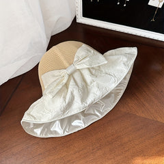 Bowknot Embossed Bucket Hat UV Protection